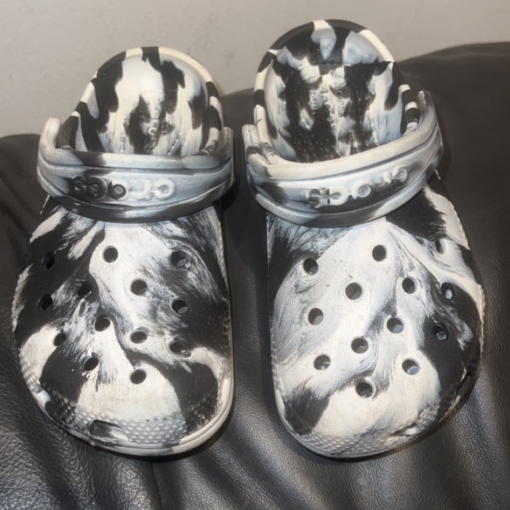 Black & White Tie Dye Croc’s
